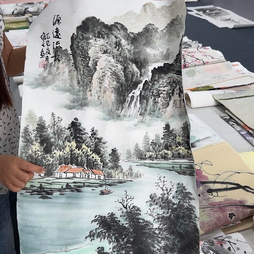国画国画作品纯手工绘制