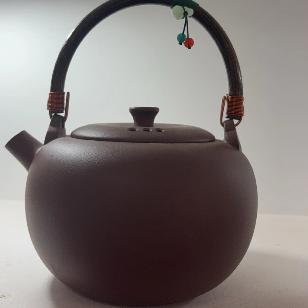 【提梁壶】800毫升宜兴紫砂纯手工紫砂壶围炉煮茶