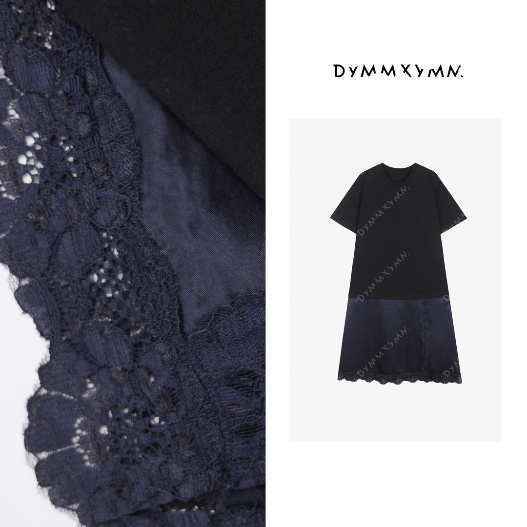 【DYMMXYMM】-早春高级感气质拼接下摆花边连衣裙-5SSP8650