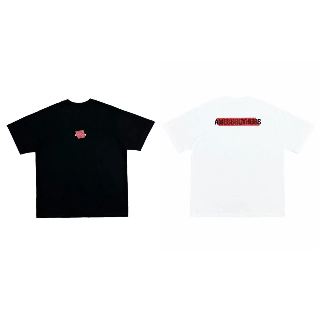 [N]黑白两色简约红字母logo儿童双纱薄款宽松休闲体恤(夏日炎炎）