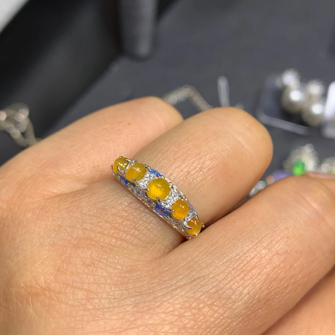 定制翡翠银S925镶嵌时尚买断不退