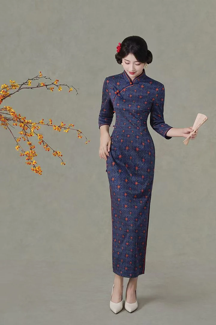 杭城故事《花梦》修身显瘦显高有弹力旗袍
