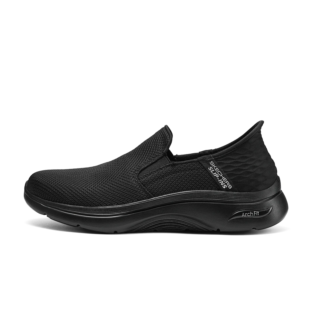 Skechers斯凯奇一脚蹬健步鞋男2025春新款舒适缓震轻便透气休闲鞋