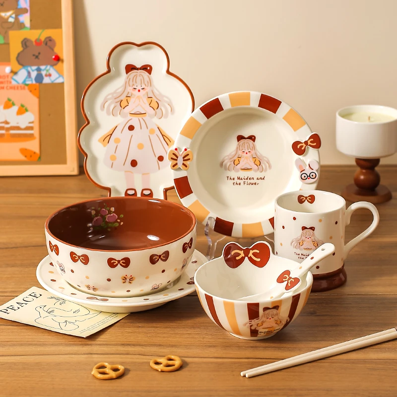 川岛屋可爱陶瓷米饭碗家用2025新款高颜值汤碗盘子马克杯碗碟餐具