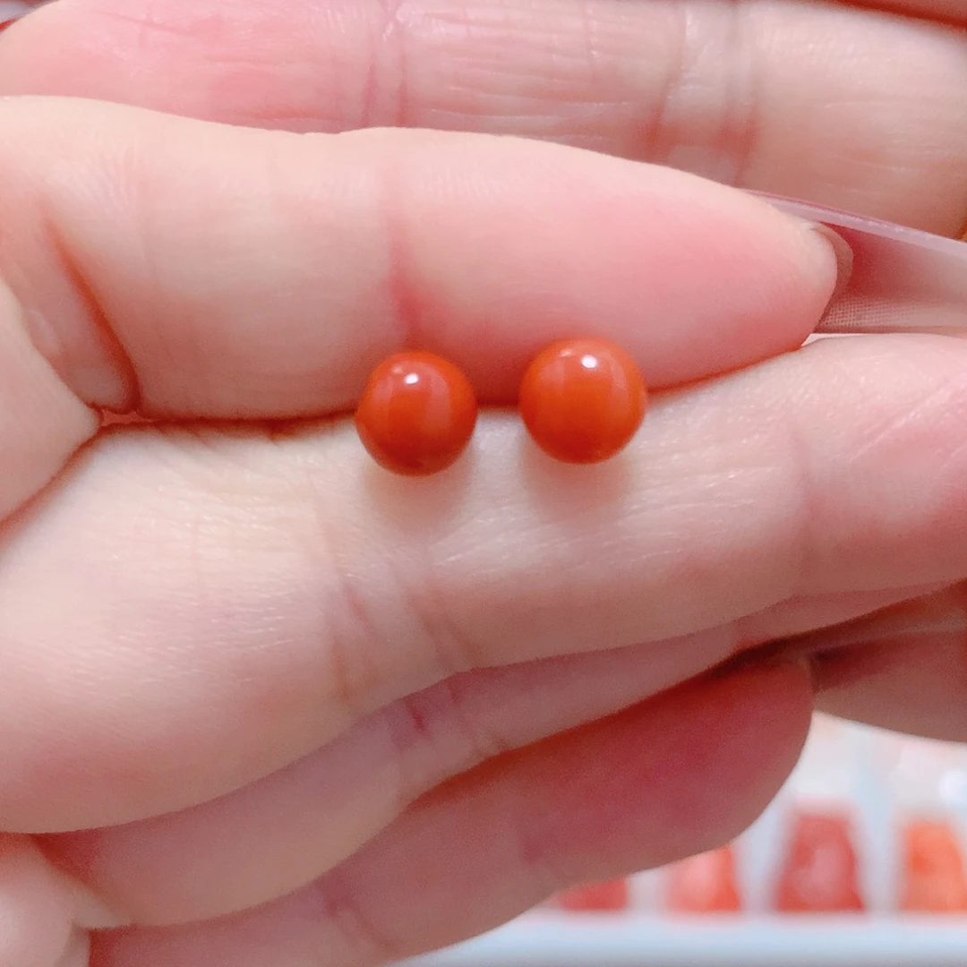 南红玛瑙耳钉银S925镶嵌