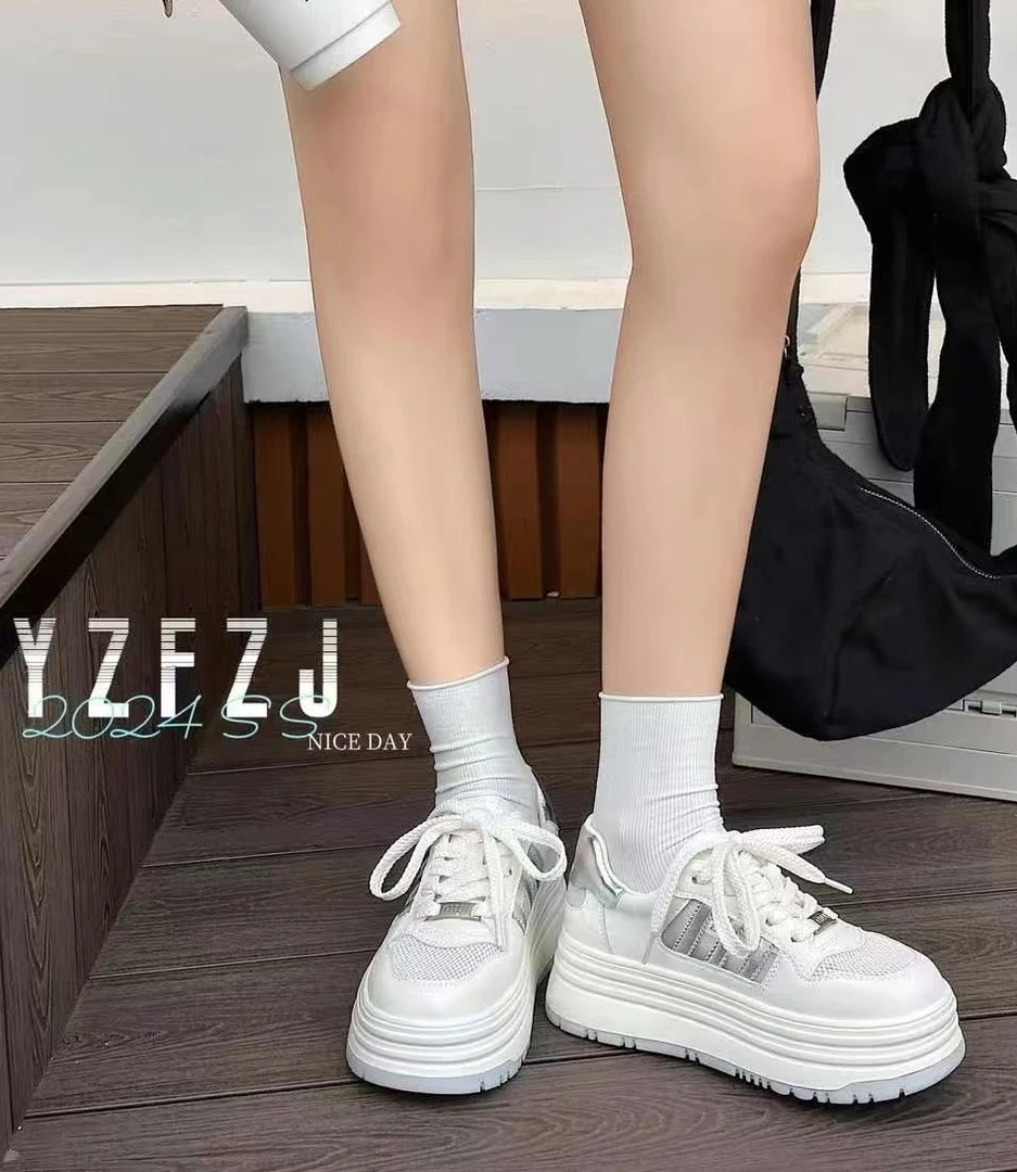 【华小姐】春夏季新款时尚潮流圆头厚底透气百搭休闲鞋06-830