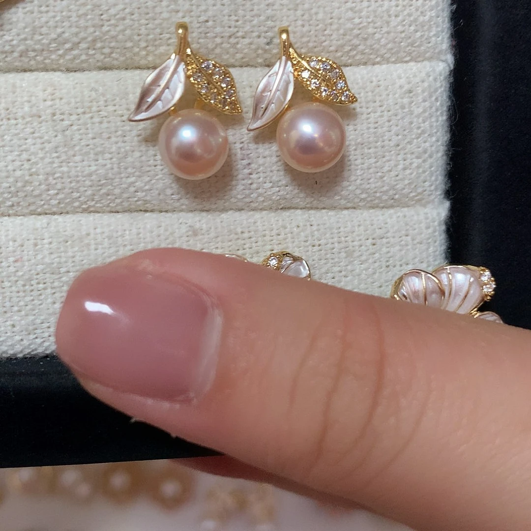 淡水珍珠耳饰合金