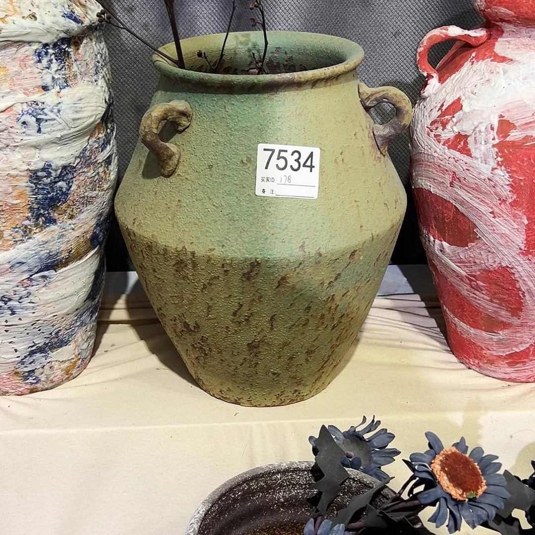 瓶7534高32口15陶瓷花瓶无孔