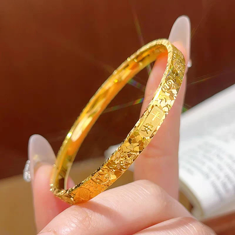 足银999爆闪三面碎碎冰吉言手镯百搭节日礼物送女友家人