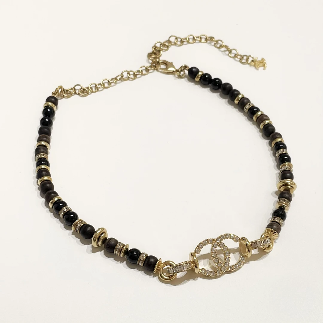 95新 Chanel/香奈儿 23a达喀尔系列串珠带钻双c短项链97974168