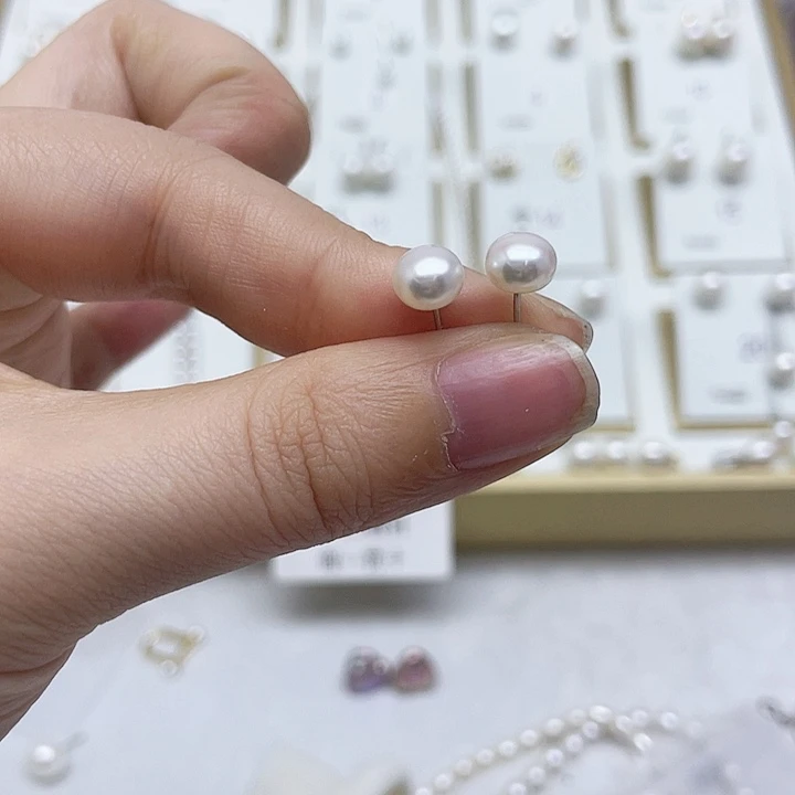 淡水珍珠耳饰银S925镶嵌一****你