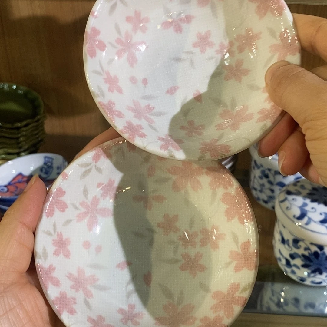 瓷片日本进口美浓烧蘸料碟2只装