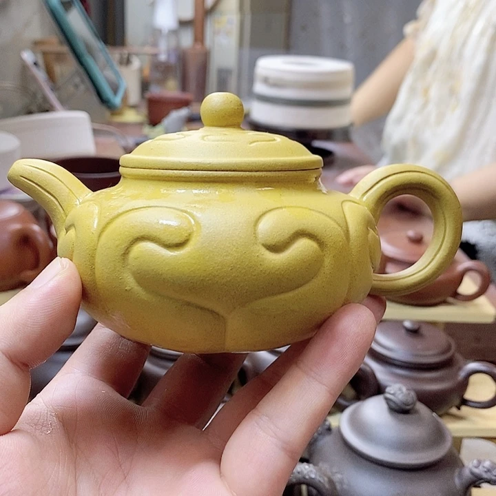 权***茶壶紫砂仿古如意壶 半手工制作