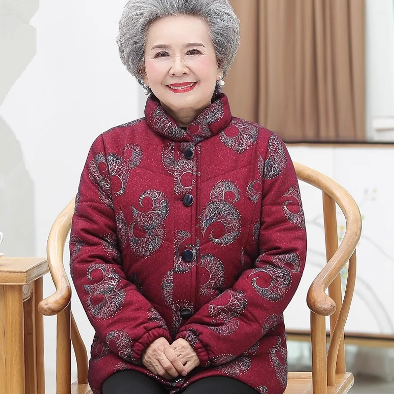 老太太棉衣女奶奶棉袄老年人秋冬装棉服70岁80妈妈款冬季加厚外套