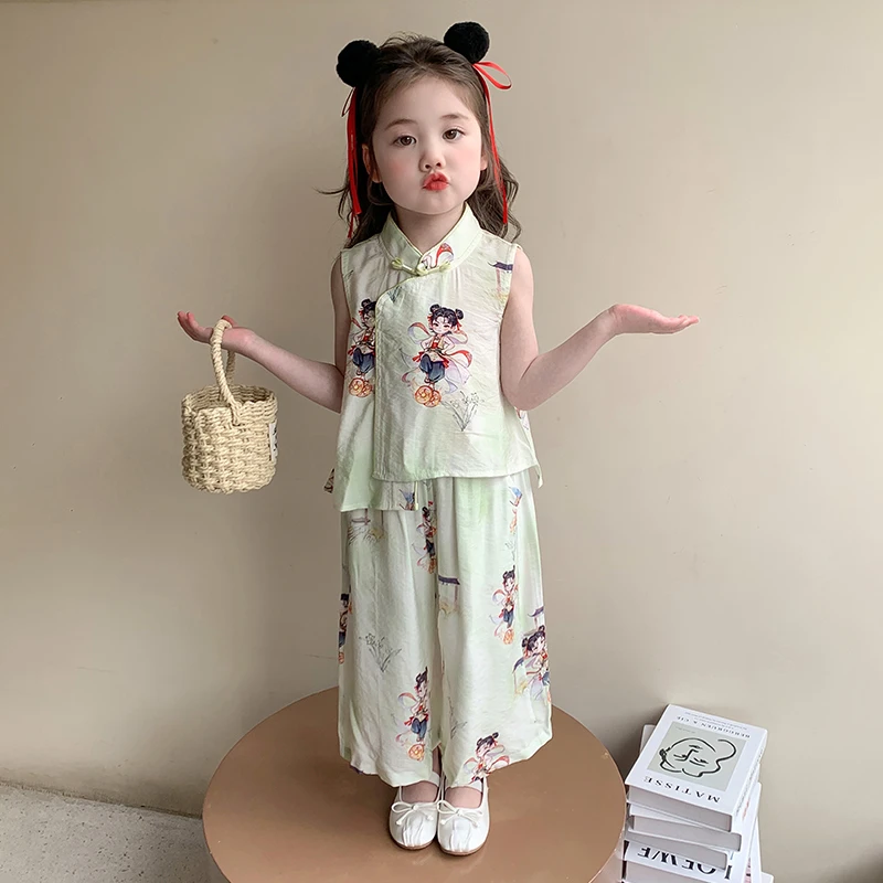 哪吒儿童服装女童国风套装夏季2025新款炸街女宝宝新中式夏装汉服