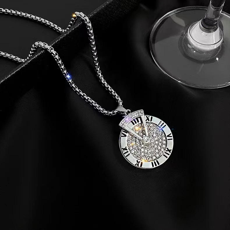 钛钢铅玻璃项链 【罗马数字链】小众时尚百搭个性项链LWJ23C3S994