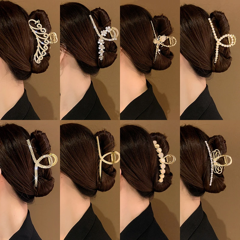 高级感金属抓夹女发夹后脑勺鲨鱼夹大号气质网红盘发发卡夹子头饰