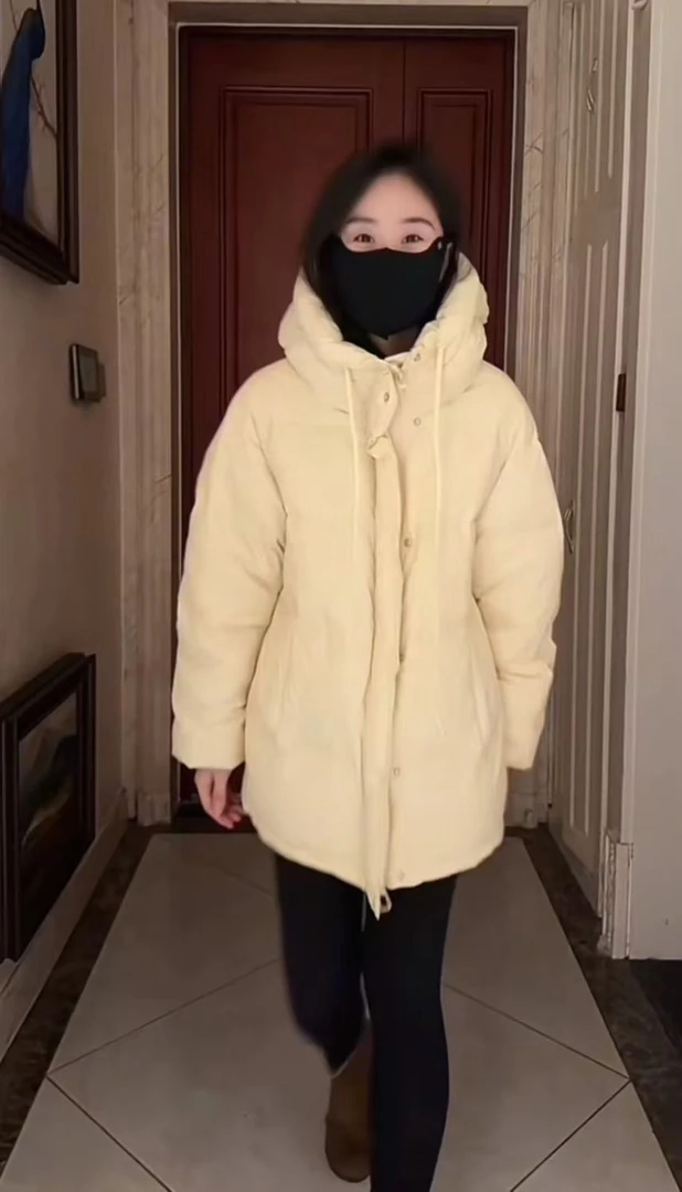 霍梦雪 连帽羽绒服黄色 A 3931