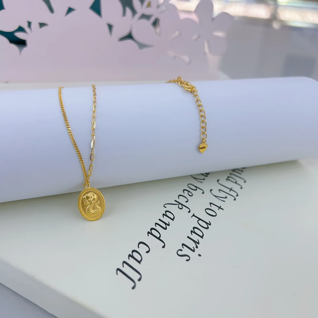 水贝黄金批发蛇牌足金套链轻奢经典精美时尚百搭耐看清新