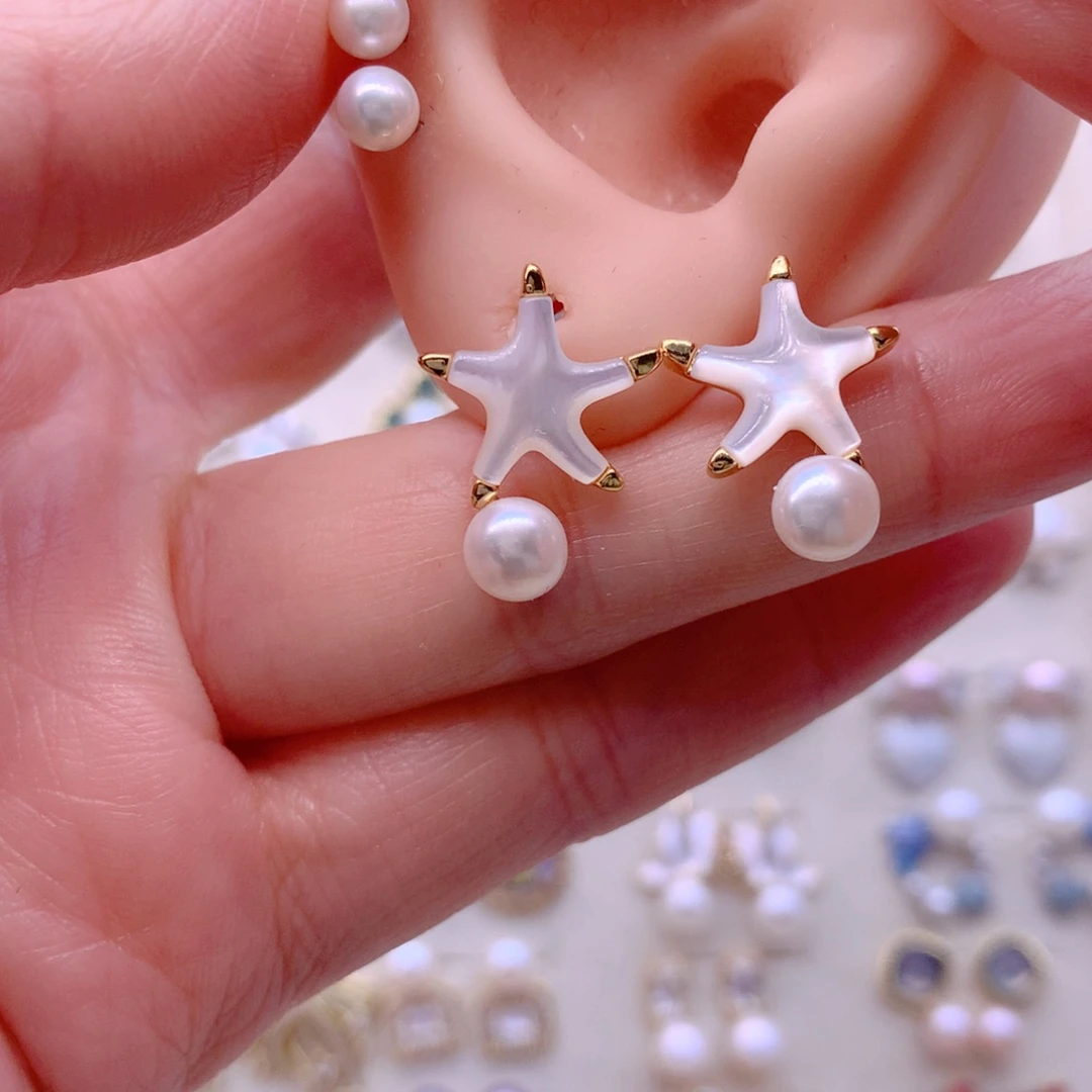 耳饰合金淡水珍珠