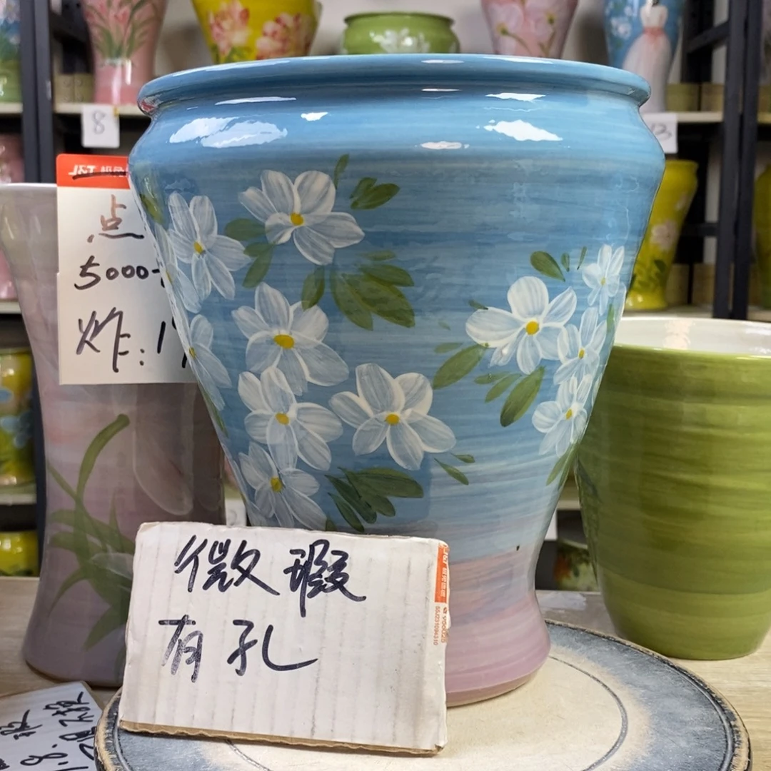 景德镇手工手绘陶瓷花盆