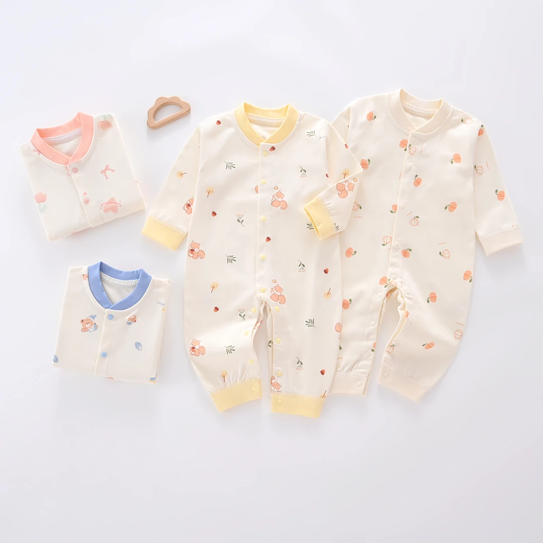 【易帛专享】纯棉连体衣爬服春秋长袖婴儿幼儿宝宝连身衣无骨秋冬