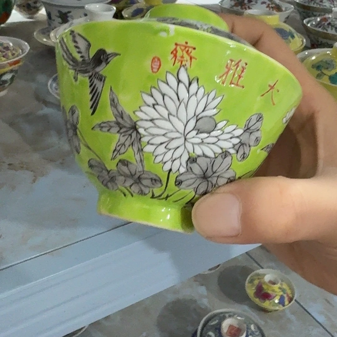 瓷片摆件手绘瓷器处理