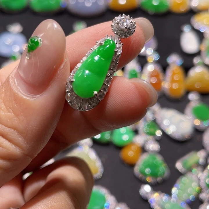 翡翠银S925镶嵌颈饰