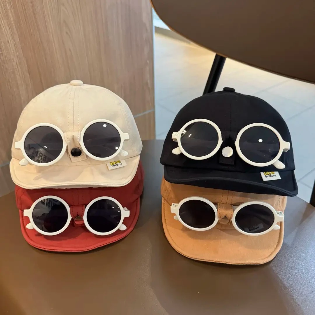 【贝嘉乐】1可拆卸眼睛-儿童鸭舌帽遮阳帽春夏百搭飞行员棒球帽宝宝