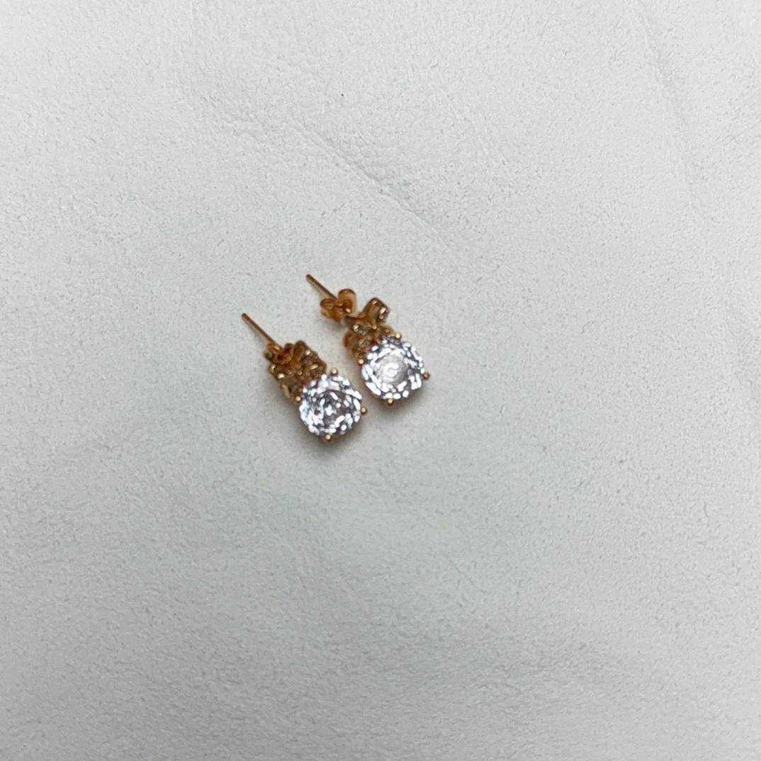 [南非甄选】 NFZX 高端定制 LC-701 小香风玫瑰白色耳钉