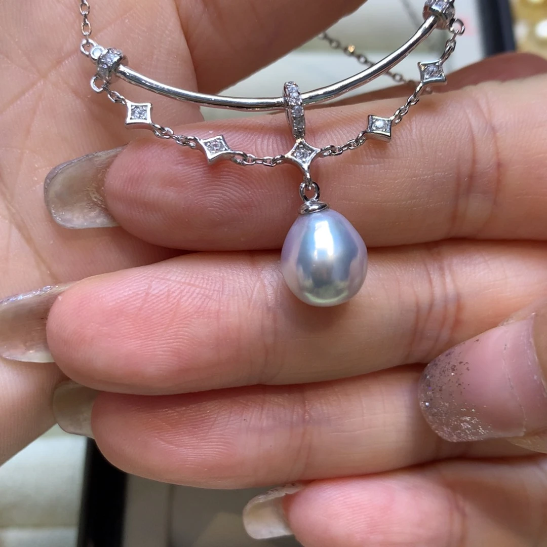 海水珍珠银S925镶嵌颈饰