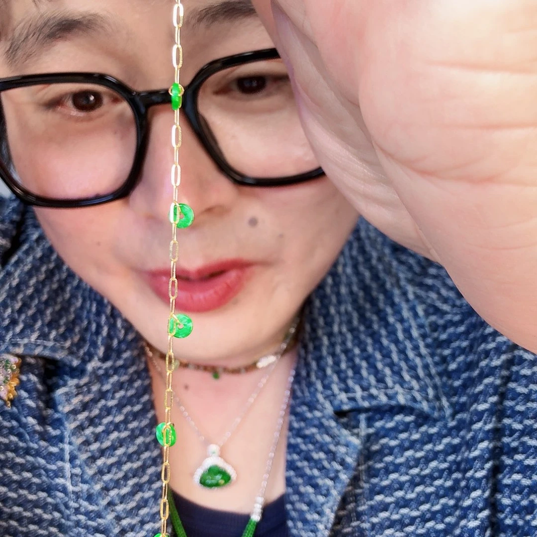 翡翠颈饰18K金镶嵌一个