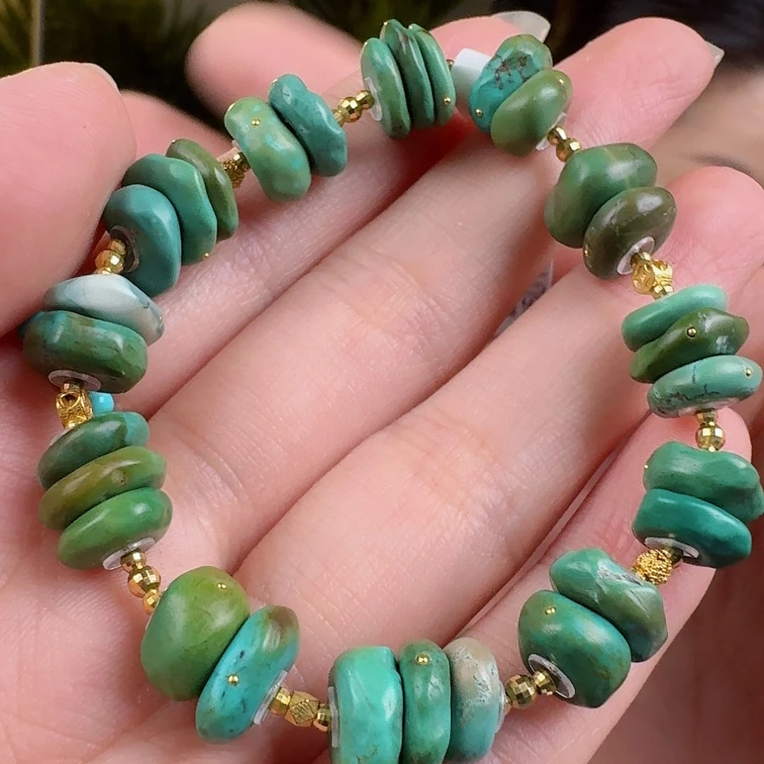 绿松石珠宝奇石18K金镶嵌