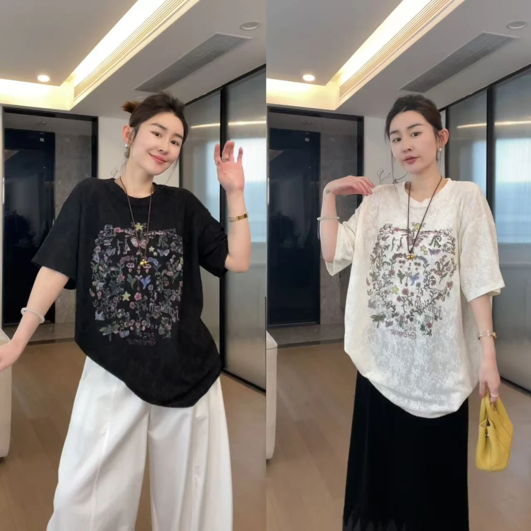 JOJO/玖了个玖 2025春 小众设计极简风小蜜蜂T恤上衣 2503C1284