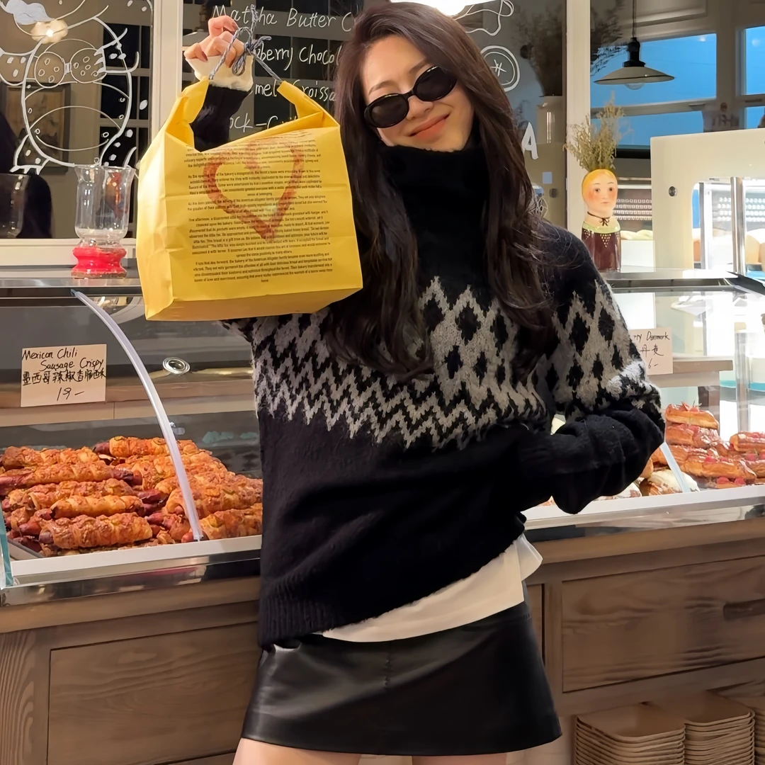 王嬛嬛MsLime24年新款时尚休闲气质百搭毛针织衫HC2C2642