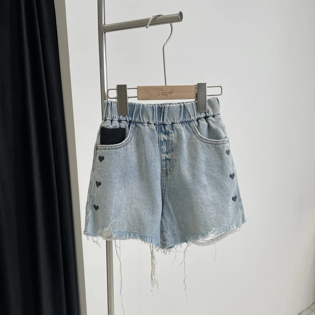 夏款牛仔短裤蓝色  9006高奢亲子系