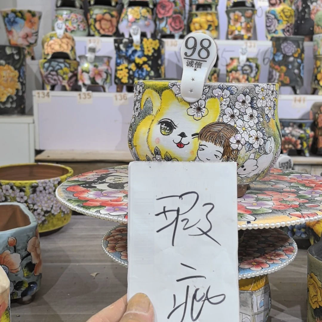 红泥花盆景德镇陶瓷