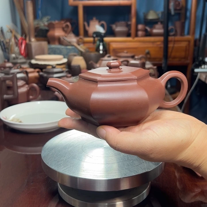 紫砂茶壶宜兴紫砂壶徒弟做框盖