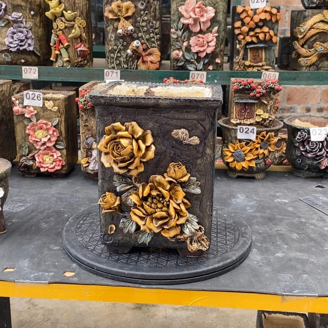 红陶青藤花器多肉花盆