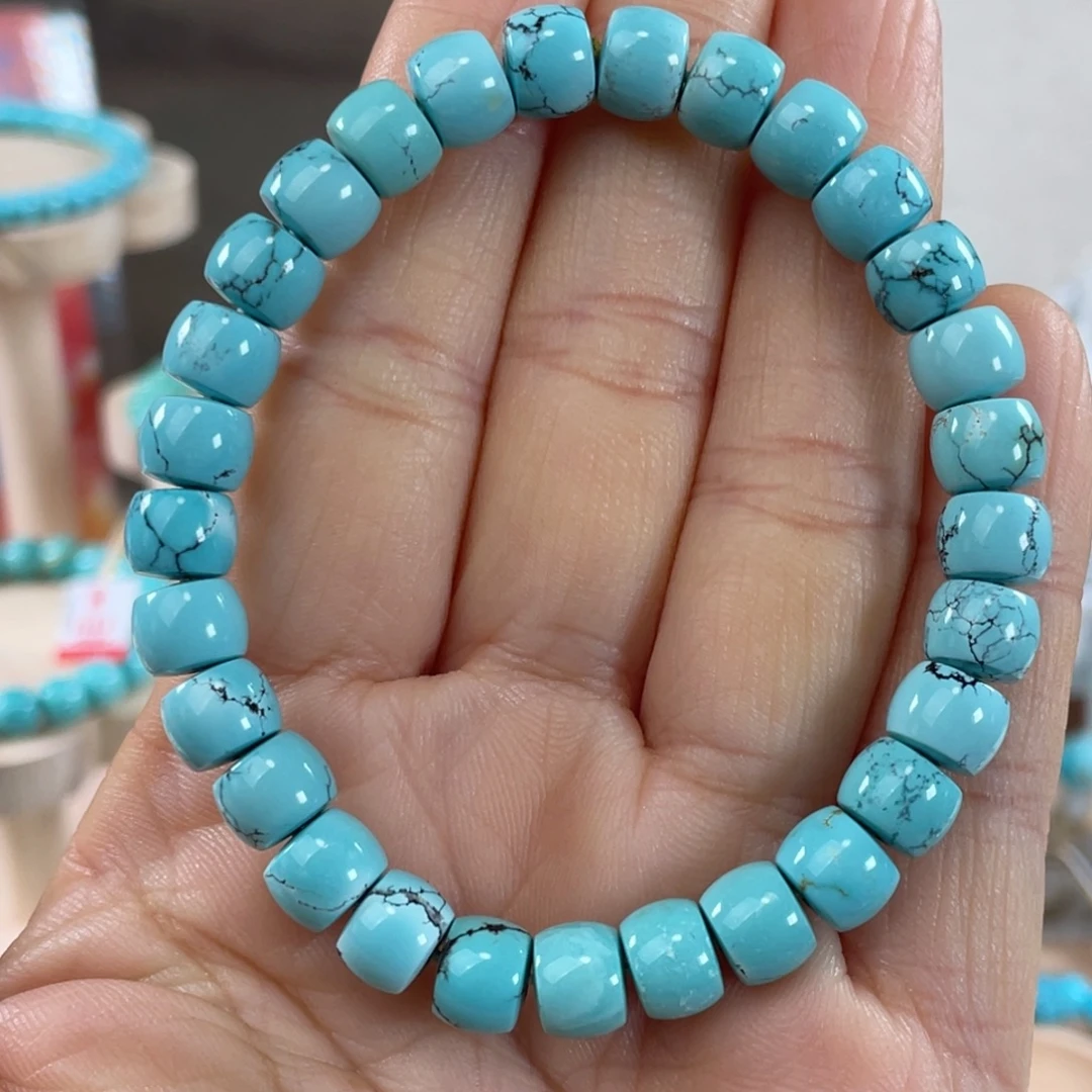 绿松石未镶嵌套链8mm直切