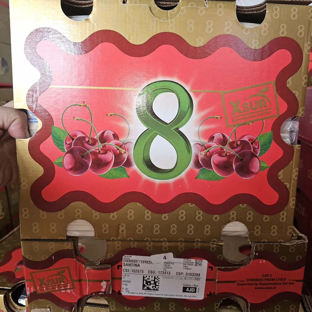 车厘子·8牌_4J （大小）桑缇娜(品种)原箱2.5公斤空运桑提娜智利