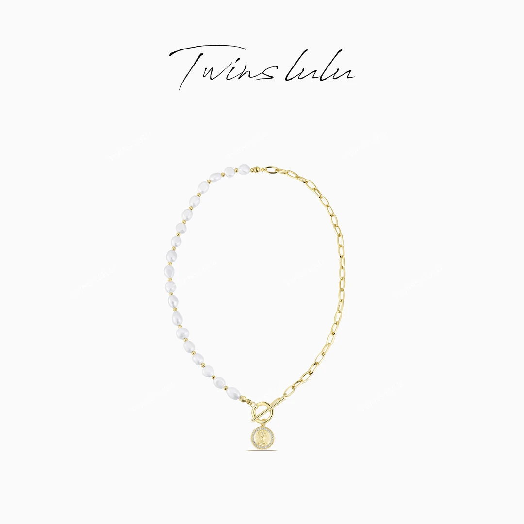 TWINS LULU 镀k金 轻奢简约气质款链条珠珠拼接设计款项链TSJ9222