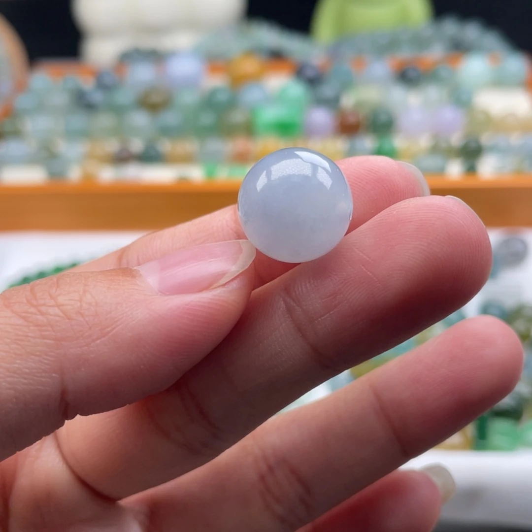 翡翠散珠天然缅甸翡翠a货蓝紫13.5