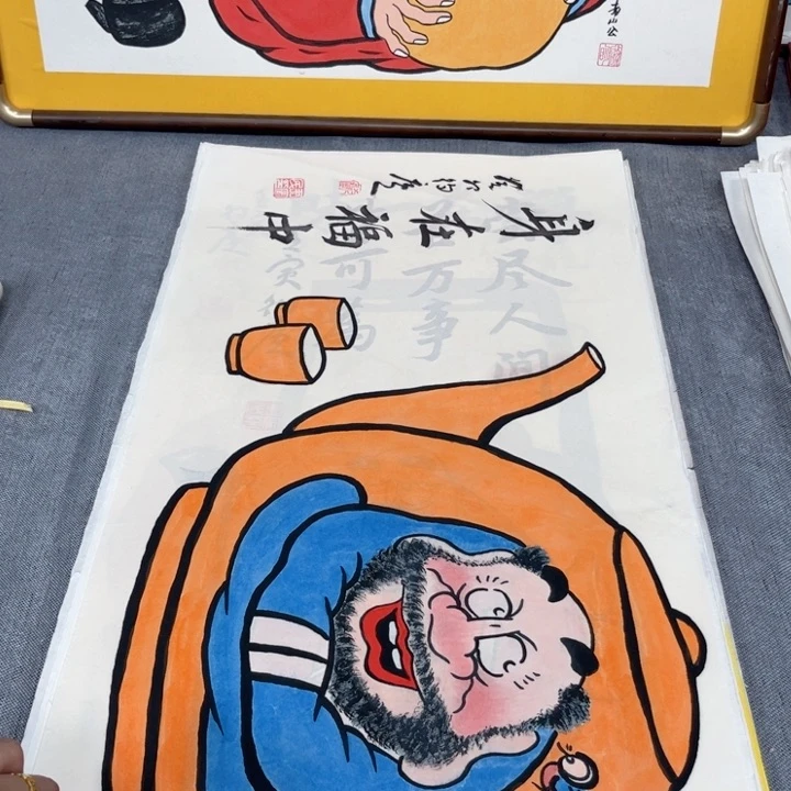 国画手绘禅意画一物一拍