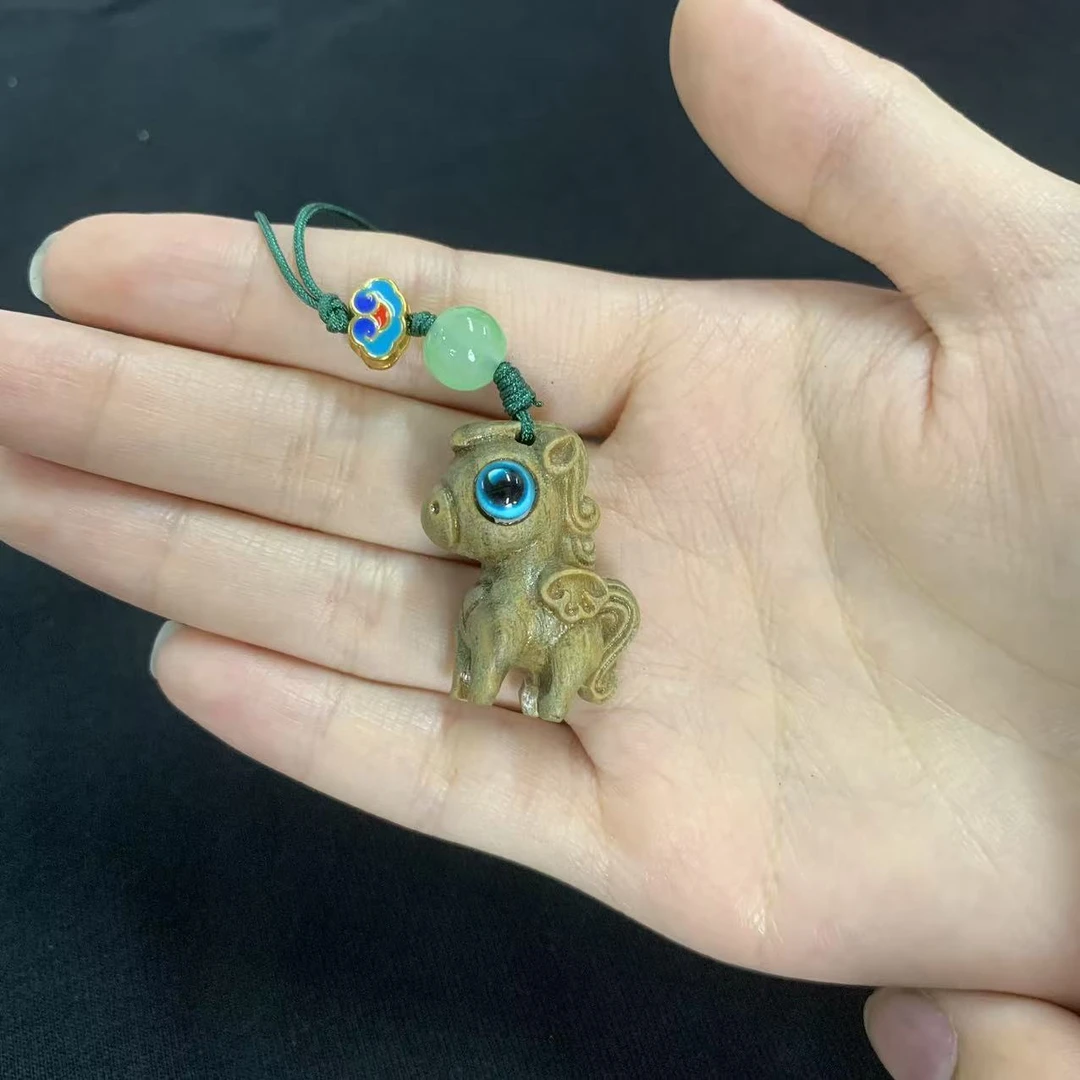 非金属木质吊坠 绿檀小马钥匙扣挂件