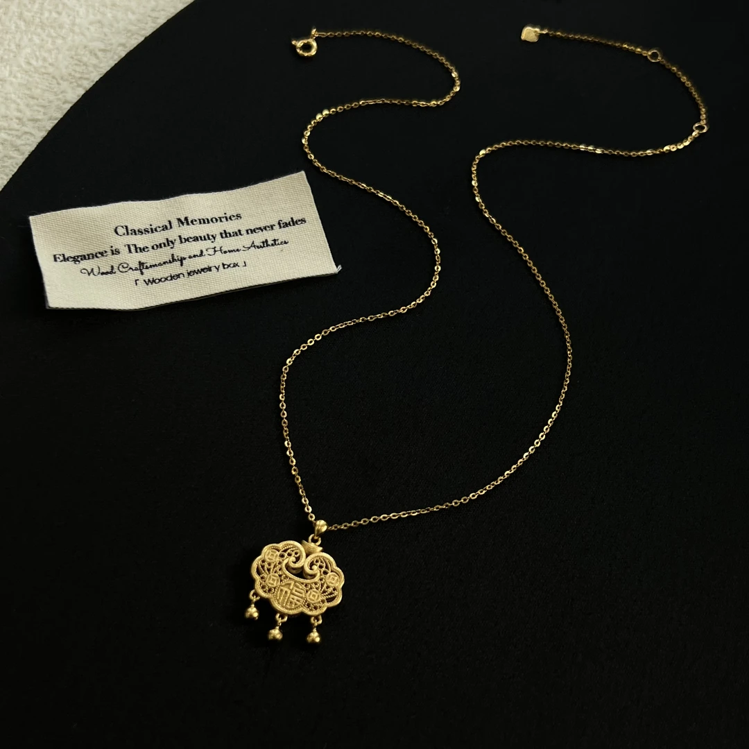 坠链均925银锆石 【福气满满】轻奢古法新中式项链425