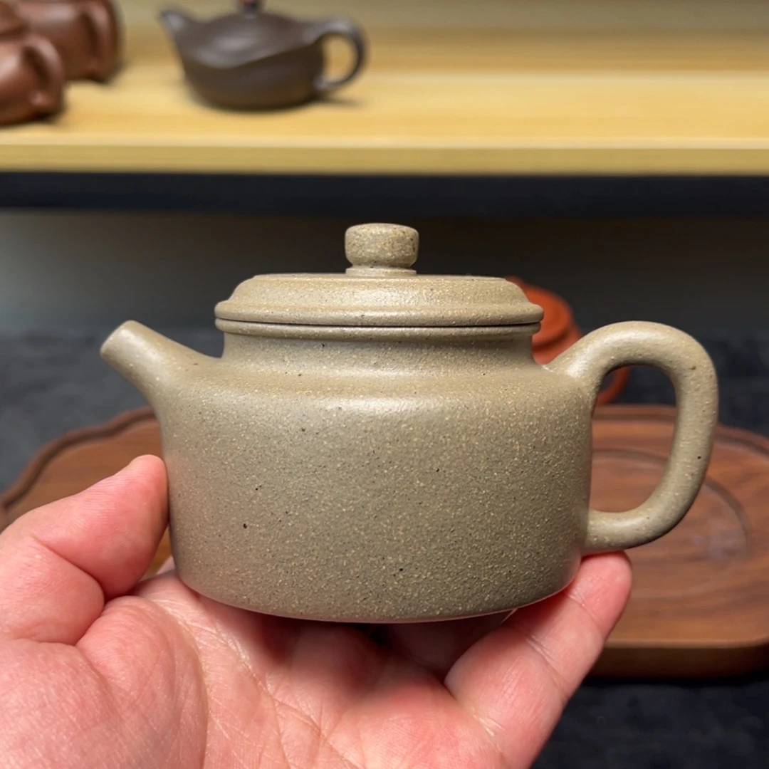 紫砂茶壶微瑕200cc青降坡德钟