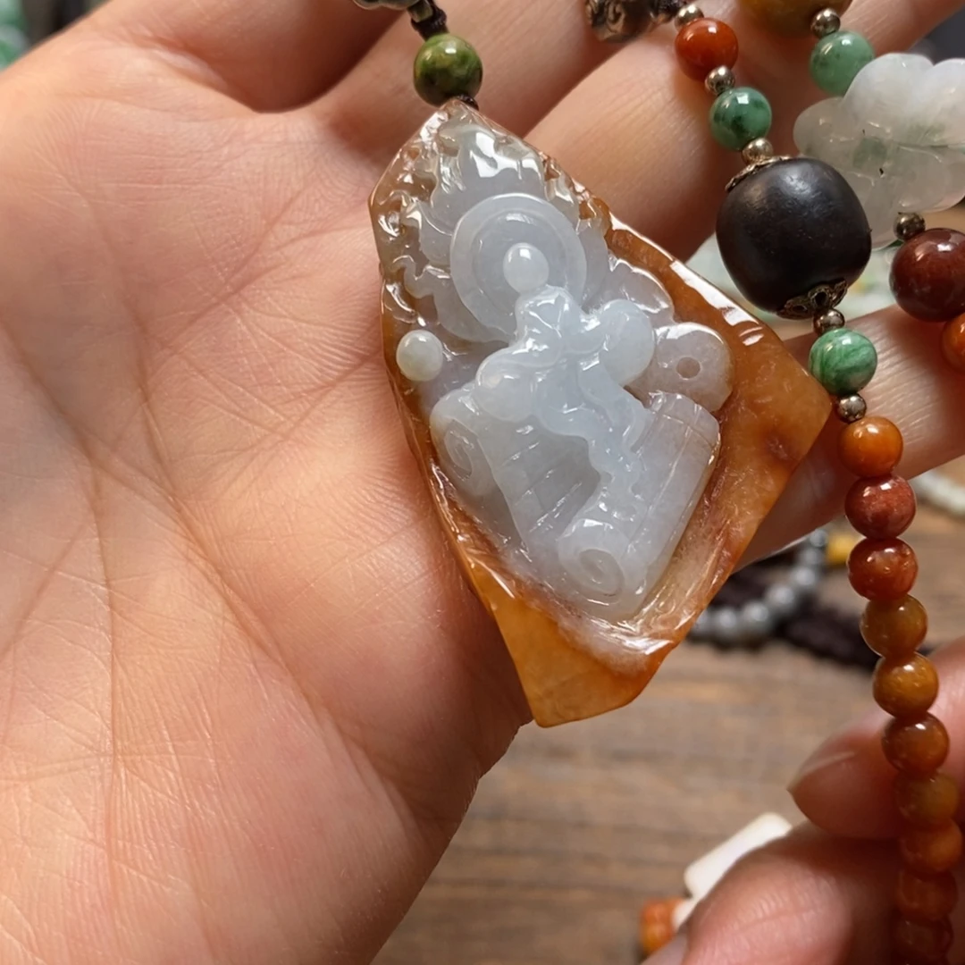 翡翠未镶嵌颈饰复古国风