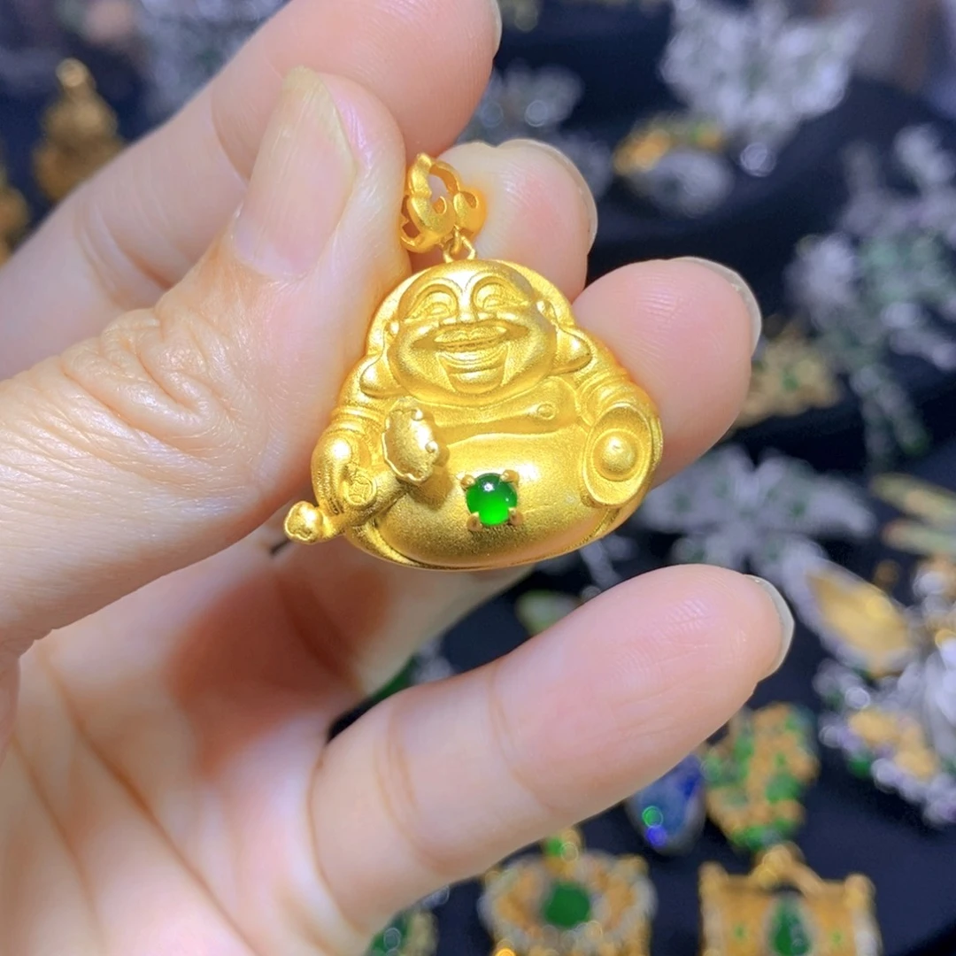 翡翠银S925镶嵌颈饰天然翡翠