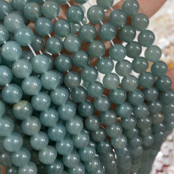 贝壳非金属2条8mm蓝色玉圆珠